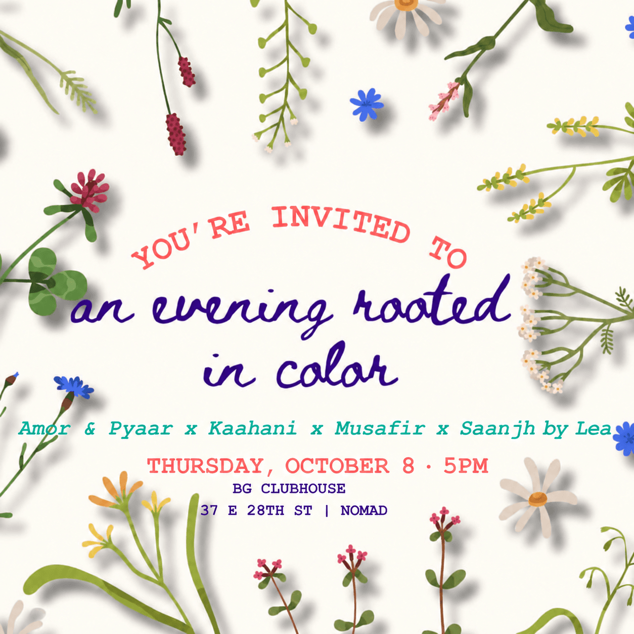 An Evening Rooted in Color at the BG Clubhouse - South Asian event