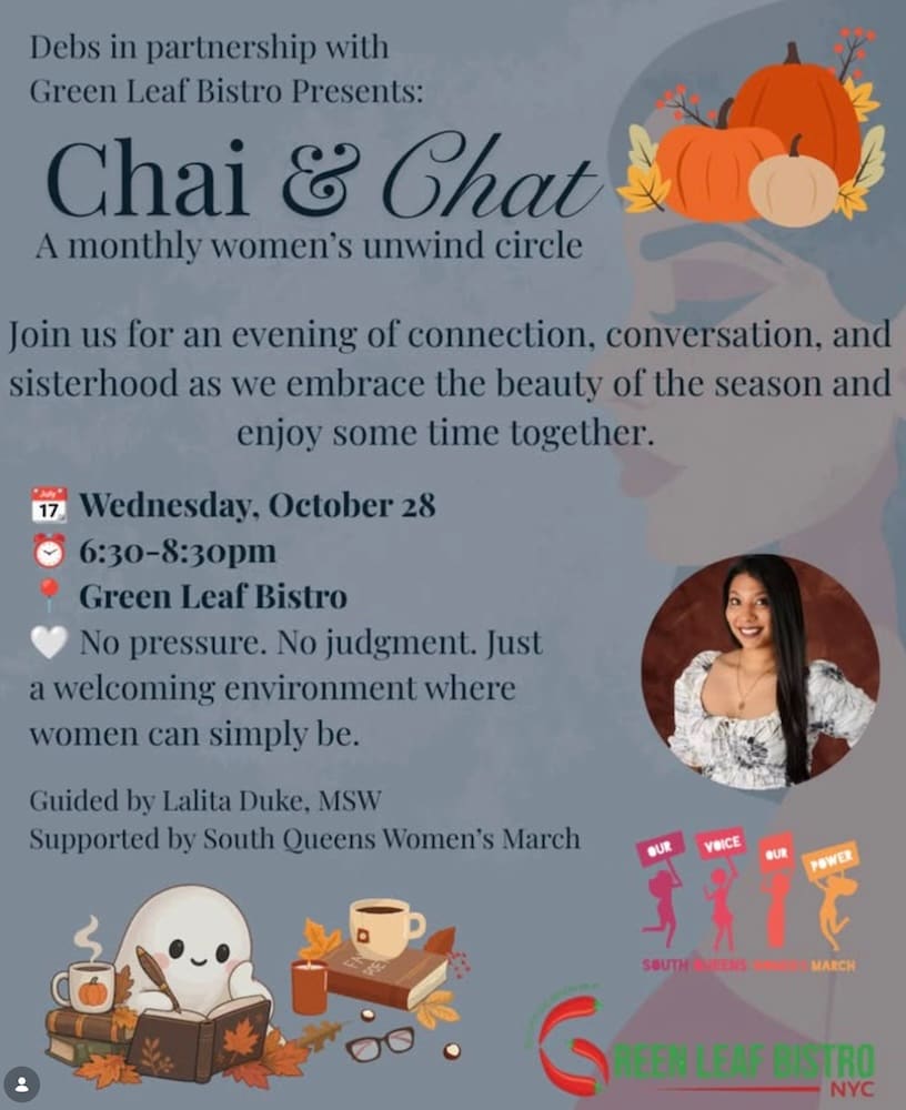 Chai & Chat at Green Leaf Bistro — South Asian event in South Richmond Hill, Queens