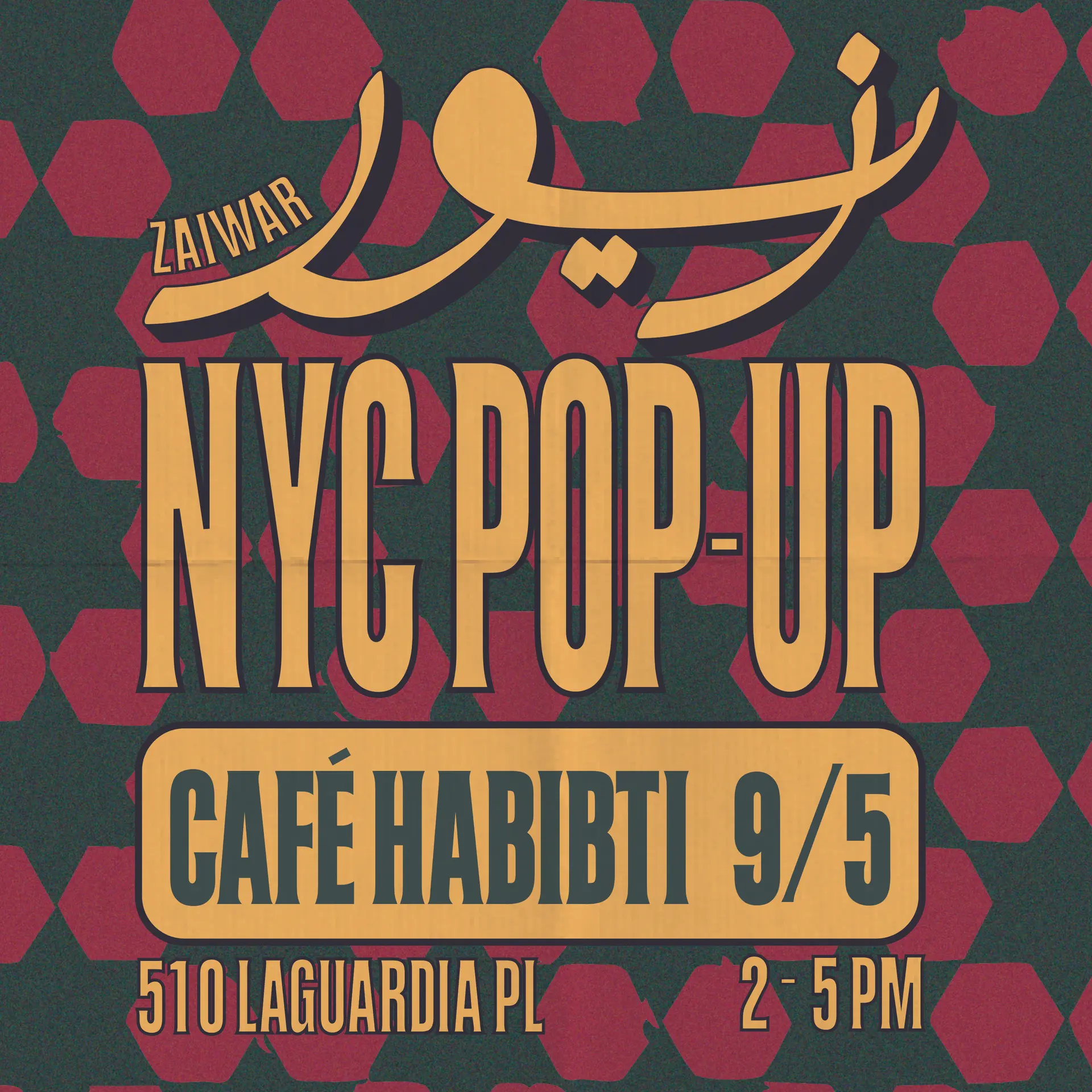 Zaiwar NYC Pop-Up at Café Habibti — South Asian event in Lower Manhattan, Manhattan