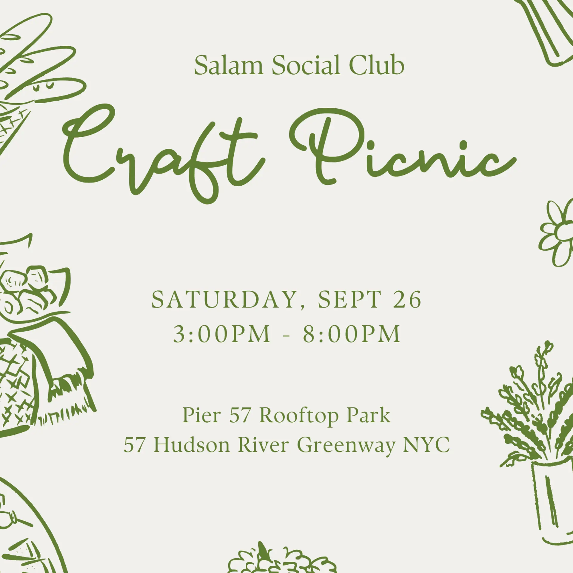 Salam Craft Picnic at Pier 57 Rooftop Park — South Asian event in Chelsea, Manhattan