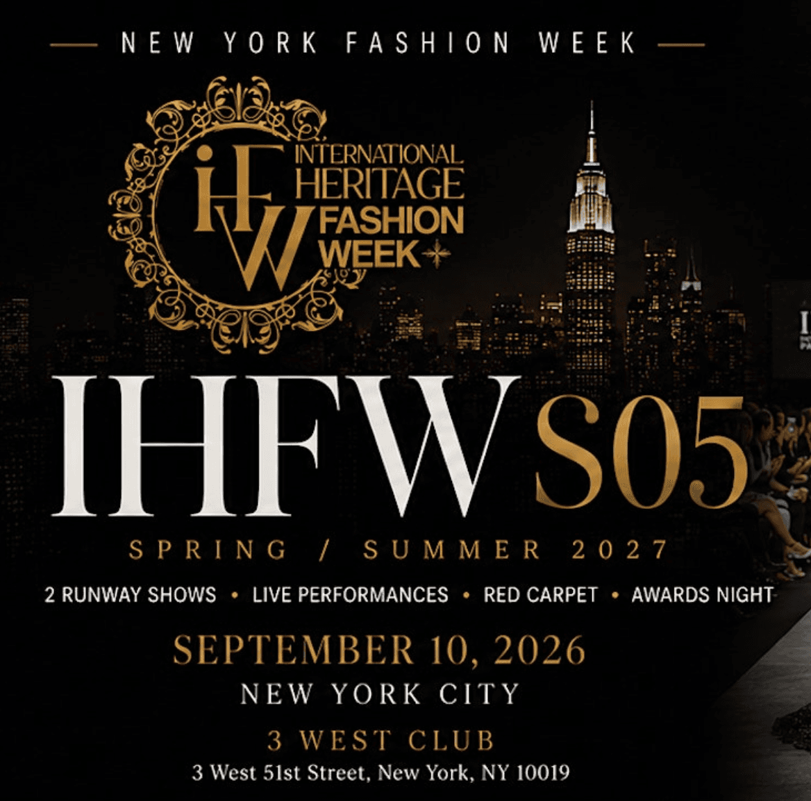 International Heritage Fashion Week Spring/Summer 2027 — South Asian event in Midtown Manhattan, Manhattan