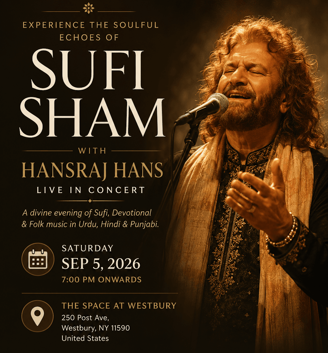 Sufi Sham with Hansraj Hans Live Concert — South Asian event in Westbury, NY, Long Island