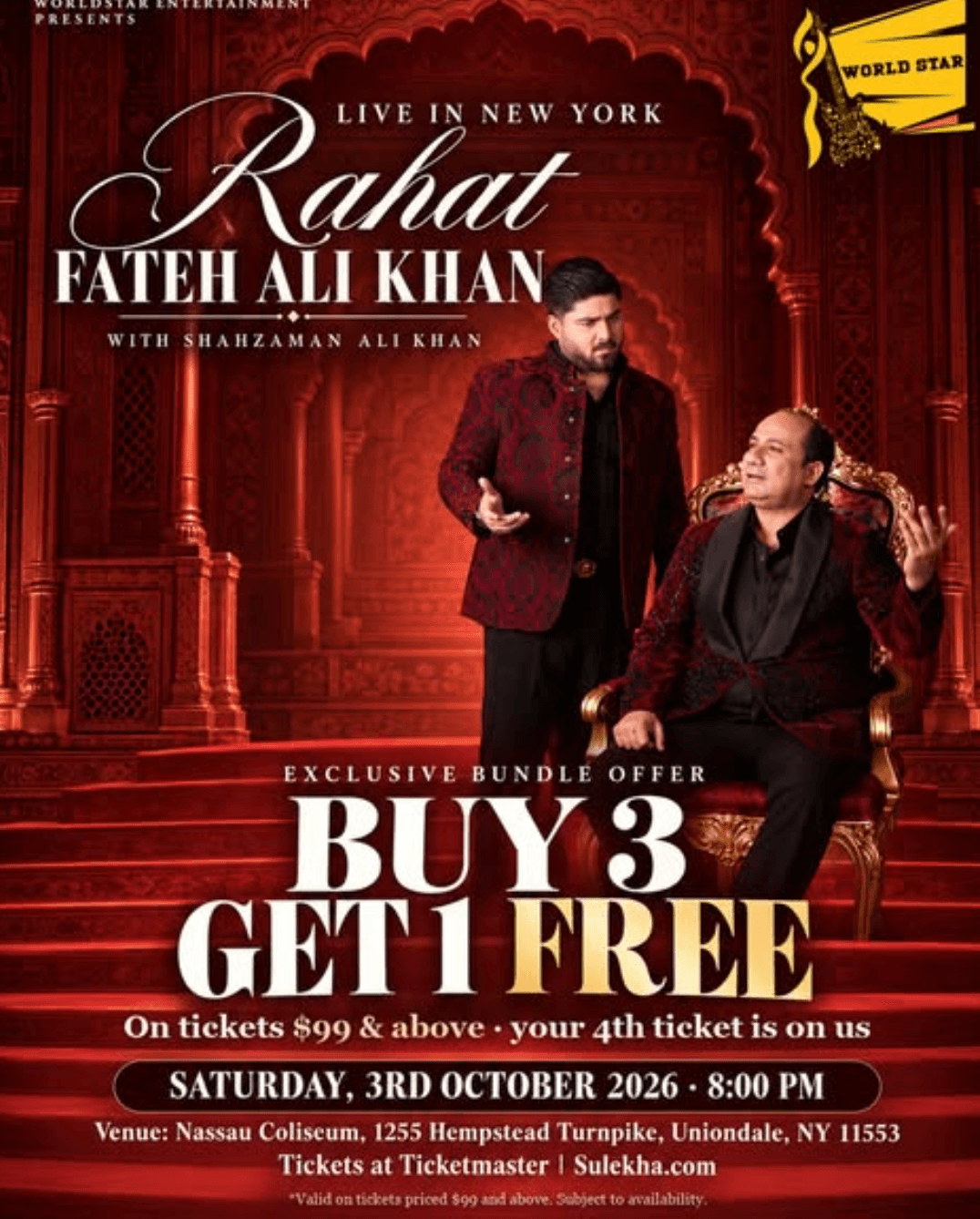Rahat Fateh Ali Khan Live in New York — South Asian event in Uniondale, Queens