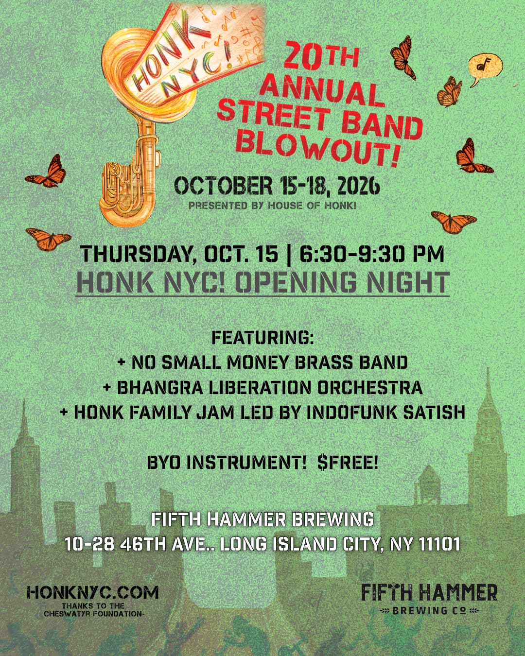Bhangra Liberation Orchestra at HONK NYC — South Asian event in Queens