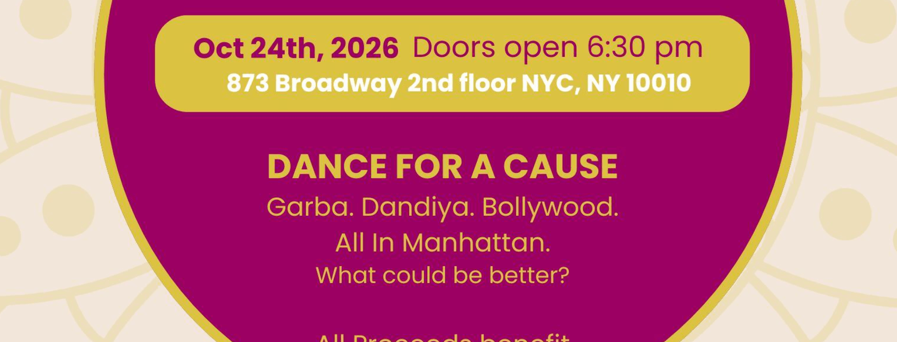 Garba Night for a Cause 2026 — South Asian event in NYC, Manhattan