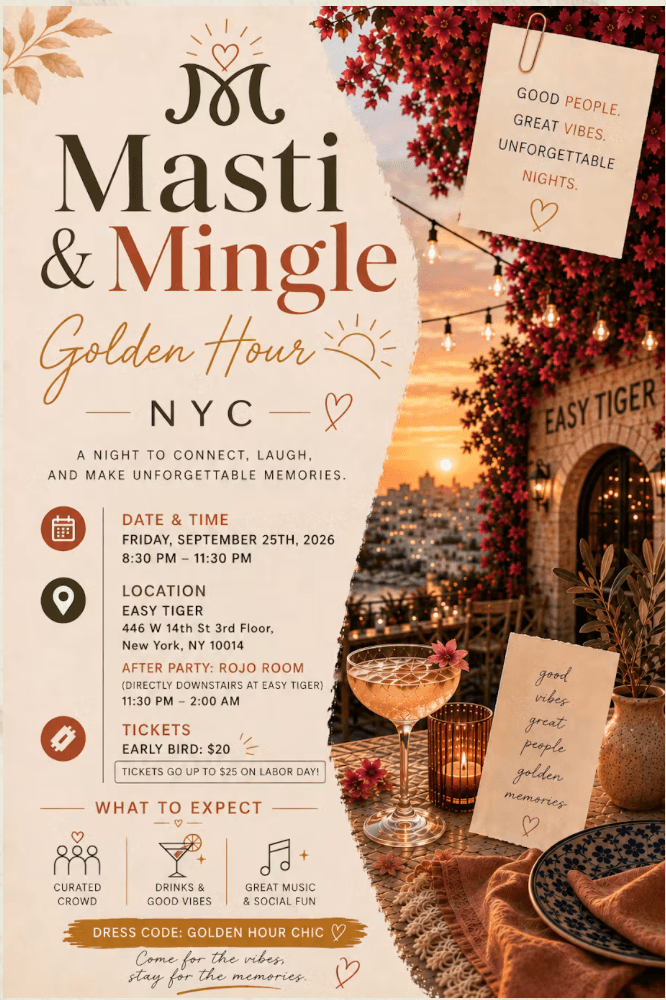 Masti and Mingle Social Mixer — South Asian event in Chelsea, Manhattan