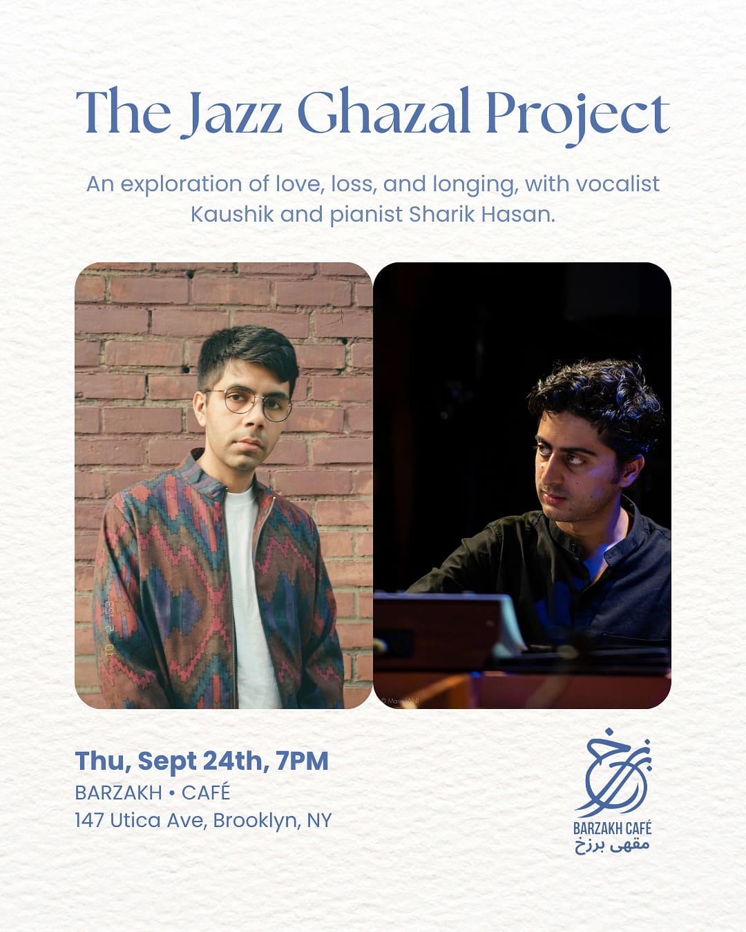 The Jazz Ghazal Project — South Asian event in Crown Heights, Brooklyn, Brooklyn
