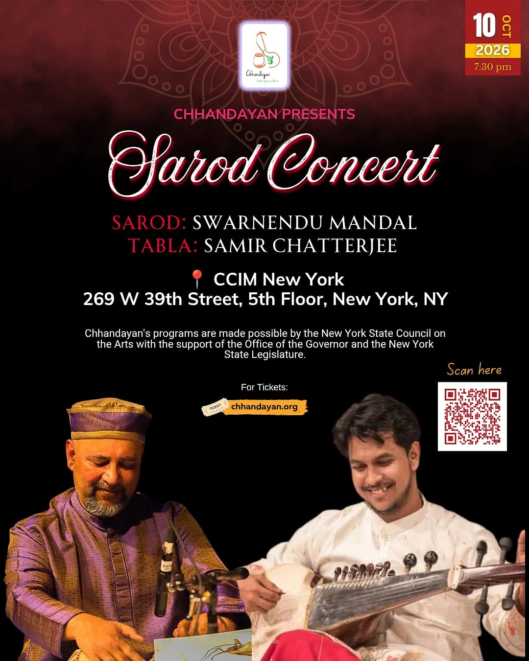 Swarnendu: Sarod Concert — South Asian event in New York, Manhattan