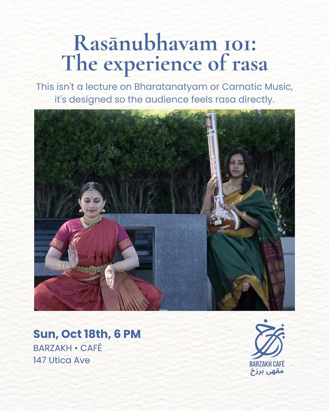 Rasānubhavam 101: The Experience of Rasa — South Asian event in Brooklyn